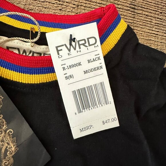 FWRD Denim Boys Size Small Icon Short Sleeve T-Shirt Modern Black - Picture 4 of 7